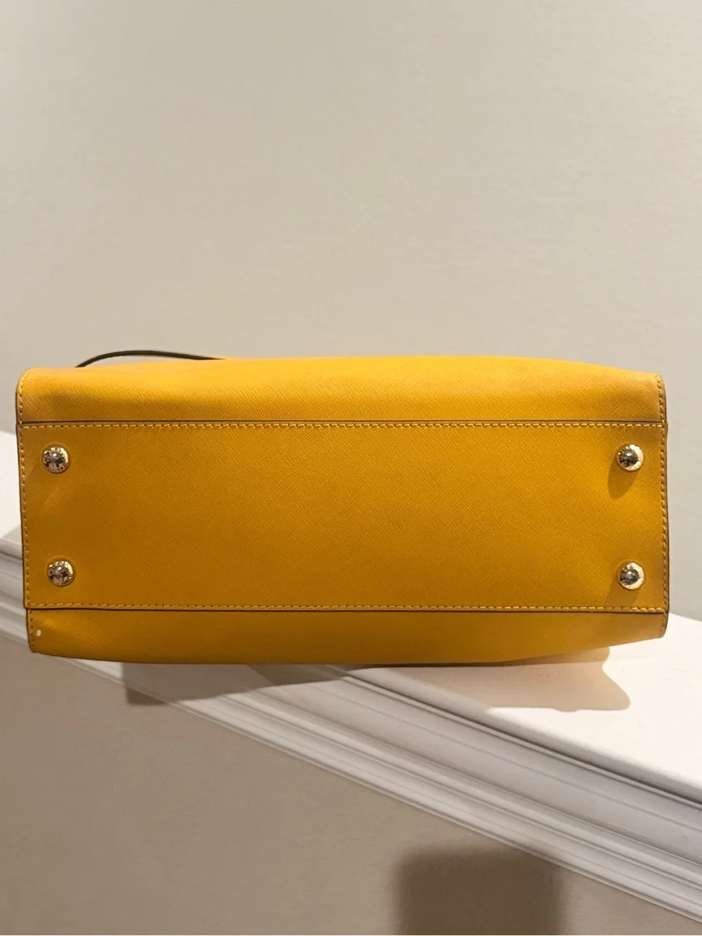 Michael Kors Yellow Saffiano Leather Hamilton North South Tote.